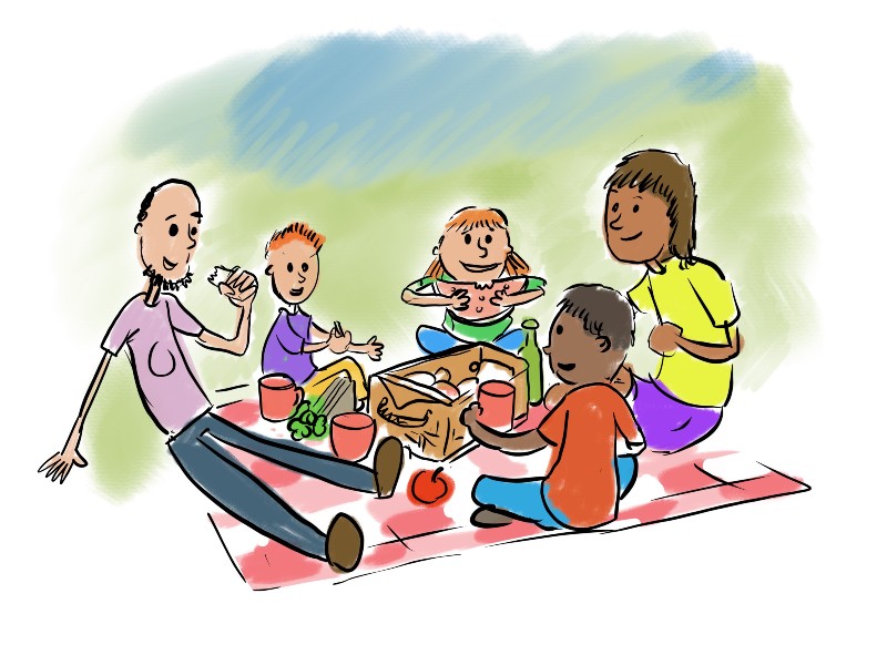 A family having a picnic